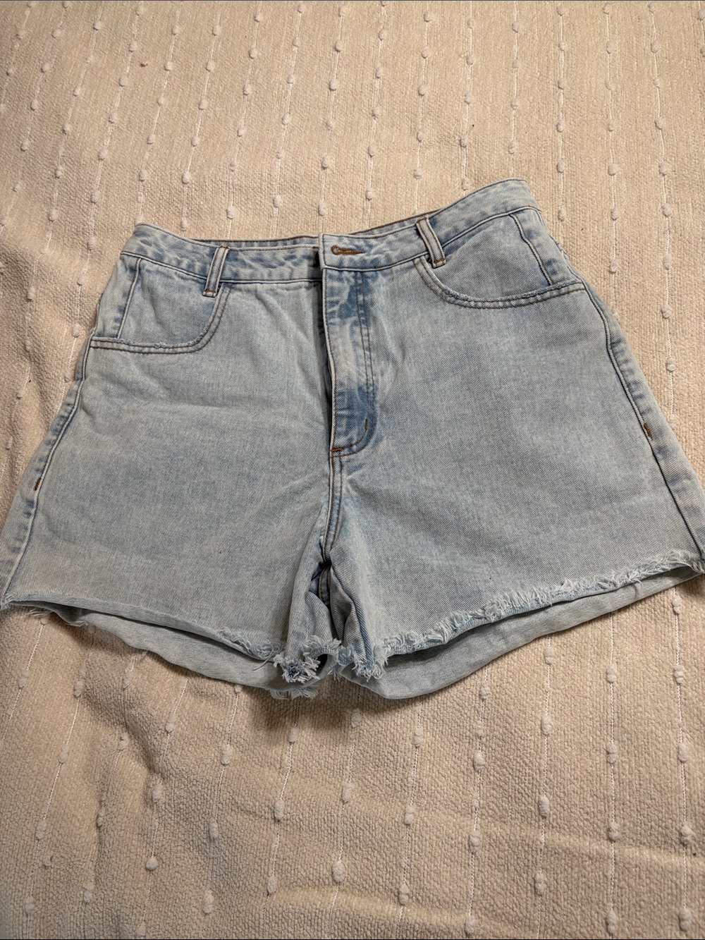 Billabong Light Blue Denim High-Rise Frayed Hem Shorts